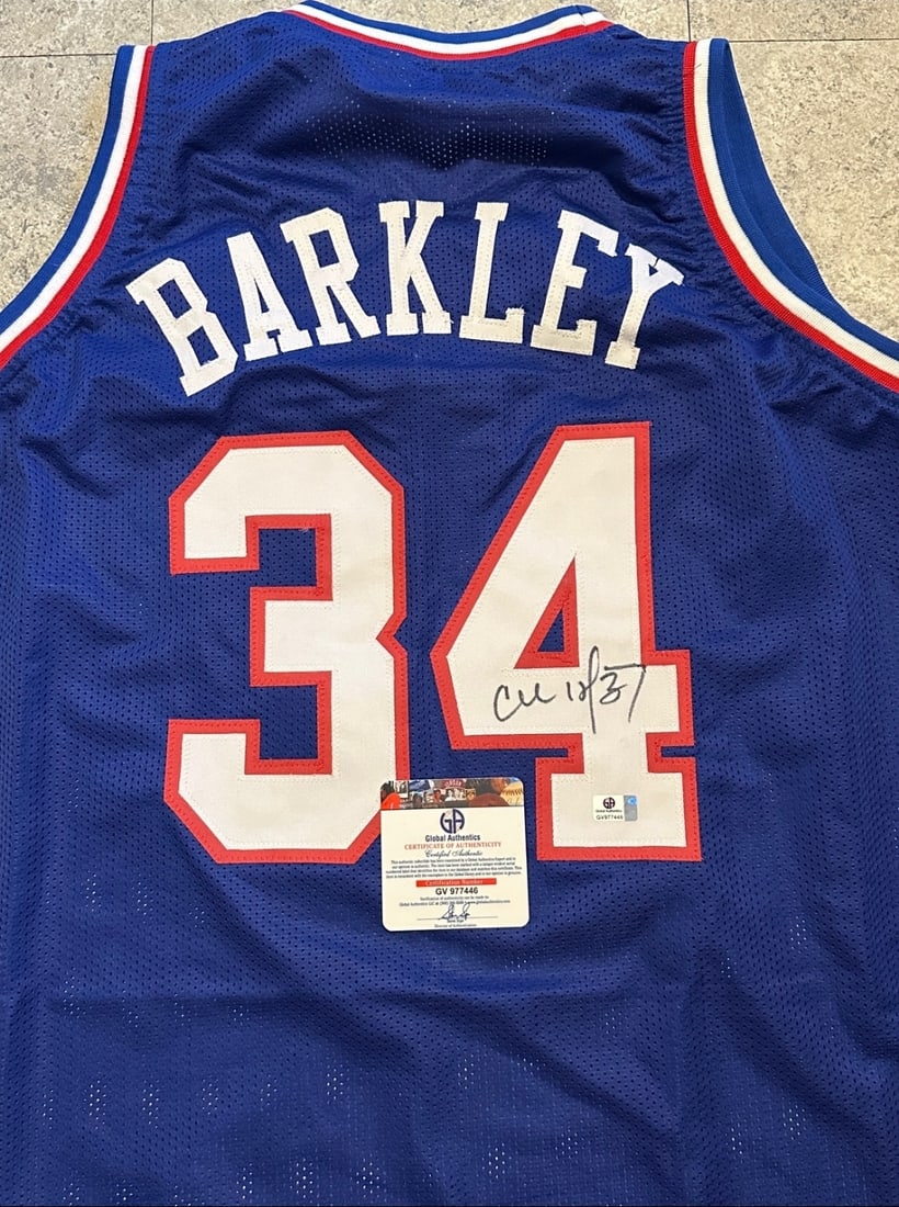 Autographed Charles Barkley 76ers Custom Basketball Jersey COA - 2