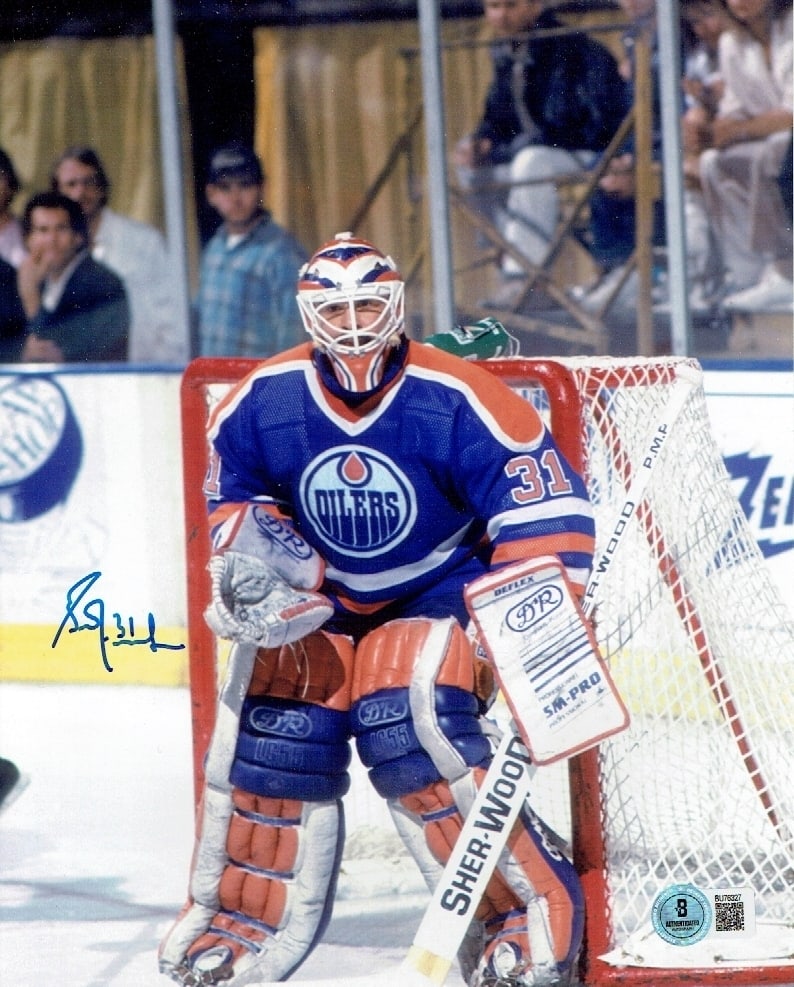 Autographed Grant Fuhr Edmonton Oilers 8x10 Photo Beckett Hologram: Autographed Grant Fuhr Edmonton Oilers 8x10 Photo Beckett Hologram (THERE IS NO COA CARDS WITH QR CODE HOLGRAMS - SCAN QR CODE WITH CAMERA TO VERIFY AUTHENTICITY) - Autograph Location & coa # may