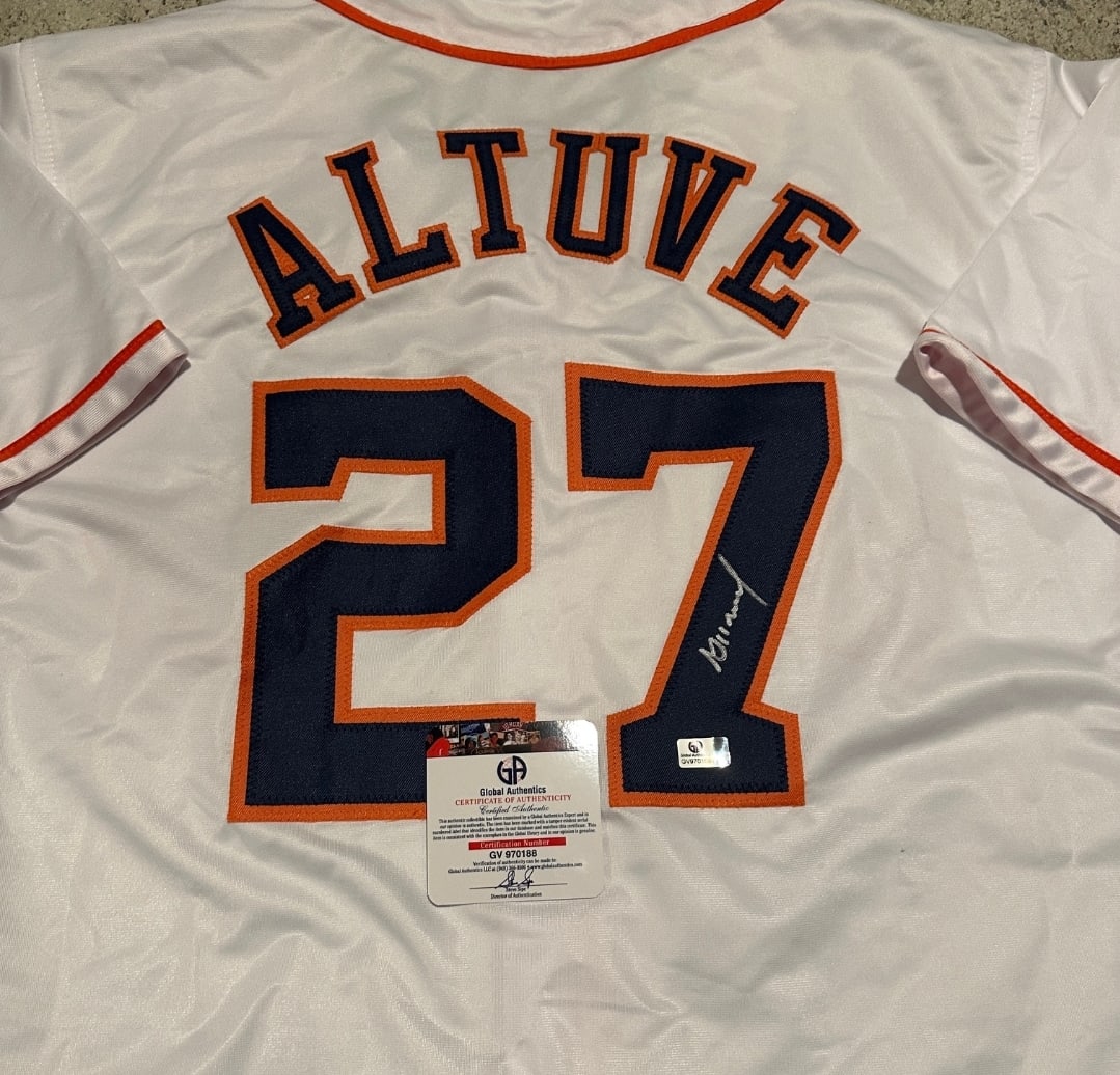 Autographed Jose Altuve Astros Custom Baseball Jersey COA - 2