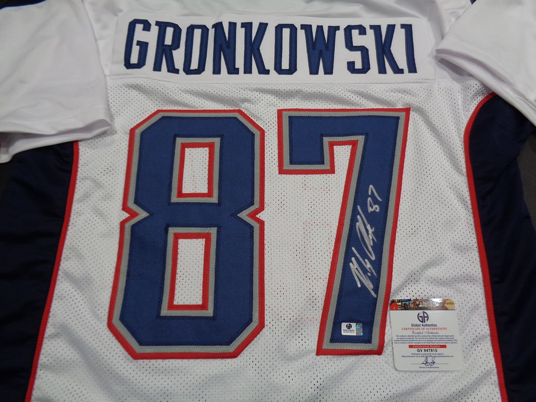 Autographed Rob Gronkowski Patriots Custom Football Jersey COA - 2