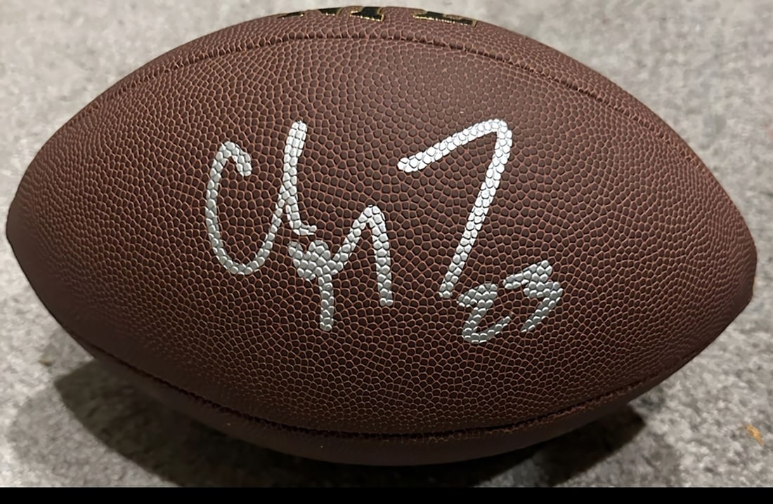 Autographed Christian McCaffrey San Francisco 49ers Wilson Football coa: Autographed Christian McCaffrey San Francisco 49ers Wilson Football coa GA coa -- Autograph Location & coa # may vary
