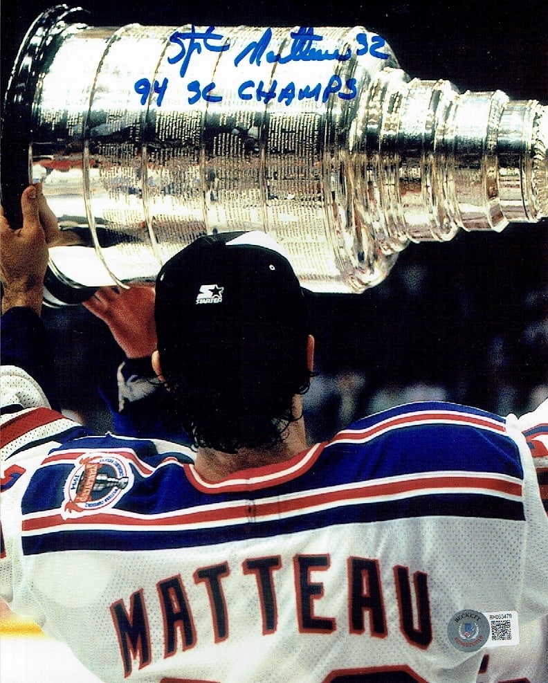 Autographed & Inscribed Stephane Matteau New York Rangers 8x10 Photo Beckett Hologram: Autographed & Inscribed '94 SC CHAMP'S Stephane Matteau New York Rangers 8x10 Photo BECKETT QR HOLOGRAM (THERE IS NO COA CARDS WITH QR CODE HOLGRAMS - SCAN QR CODE WITH CAMERA TO VERIFY