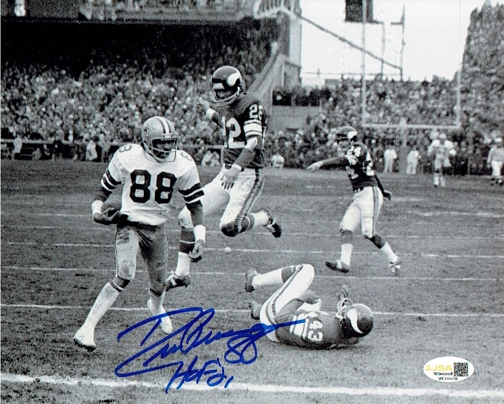 Autographed Drew Pearson Dallas Cowboys 8x10 Photo JSA Hologram: Autographed Drew Pearson Dallas Cowboys 8x10 Photo JSA WITNESSED QR HOLOGRAM INCLUDED (THERE IS NO COA CARDS WITH QR CODE HOLGRAMS - SCAN QR CODE WITH CAMERA ON PHONE OR TABLET TO VERIFY