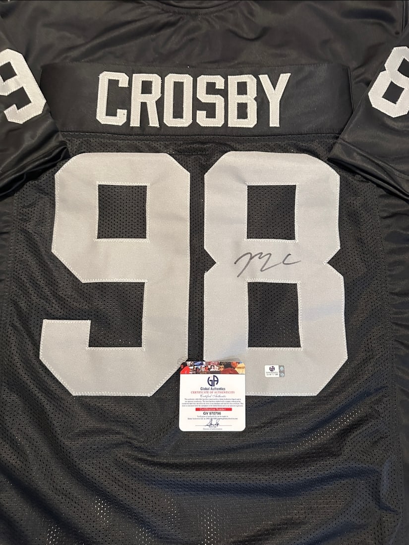 Autographed Maxx Crosby Las Vegas Raiders Custom Football Jersey COA - 2