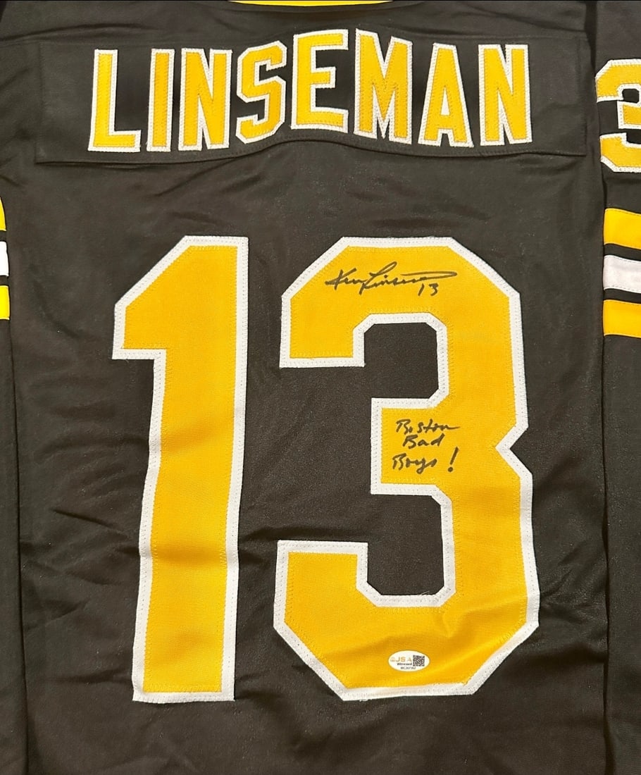 Autographed & Inscribed Ken Linseman Boston Bruins Custom Hockey Jersey JSA HOLOGRAM - 2