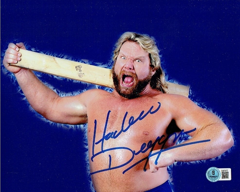 Autographed Hacksaw Jim Duggan 8x10 Photo Beckett Hologram: Autographed Hacksaw Jim Duggan 8x10 Photo BECKETT QR HOLOGRAM (THERE IS NO COA CARDS WITH QR CODE HOLGRAMS - SCAN QR CODE WITH CAMERA TO VERIFY AUTHENTICITY) - Autograph Location & coa # may vary 