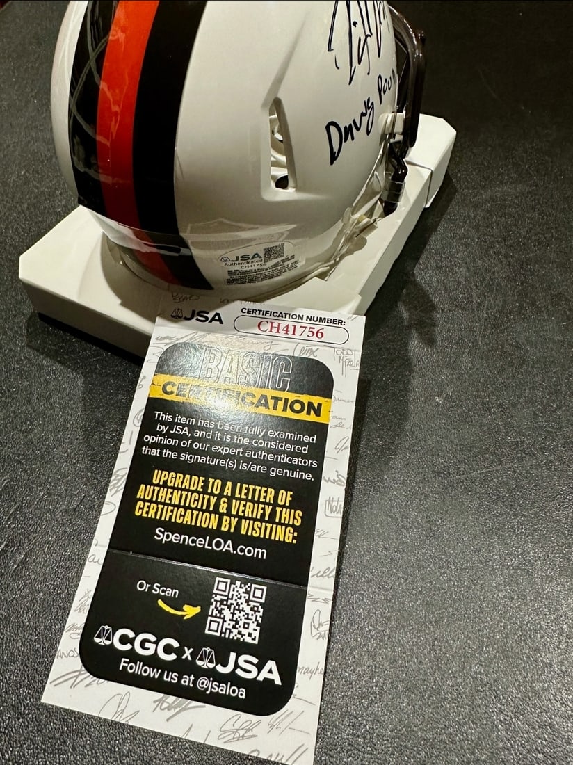 Autographed & Inscribed Nick Needham Cleveland Browns Riddell Mini-Helmet coa - 2