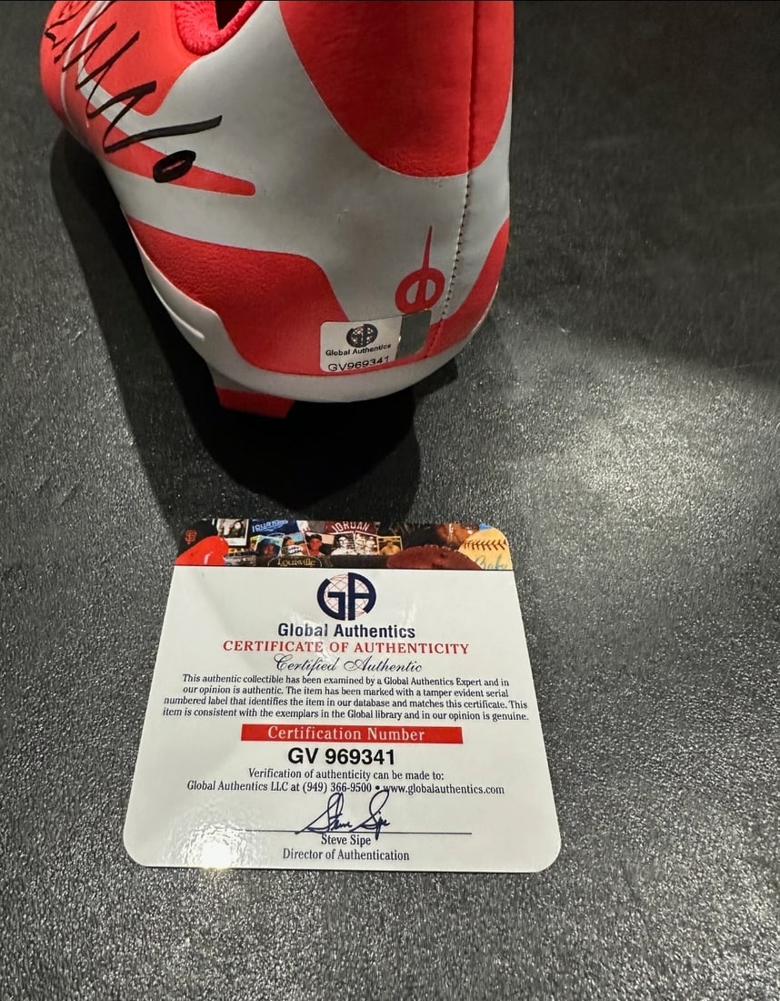 Autographed Cristiano Ronaldo Al-Nassr Nike Soccer Cleat coa - 2