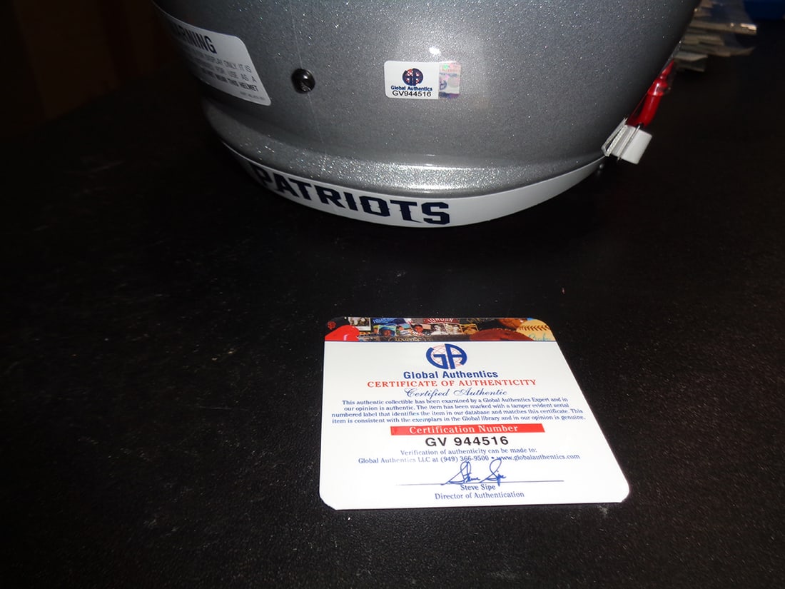 Autographed Julian Edelman New England Patriots Riddell Replica Full Size Helmet coa - 3