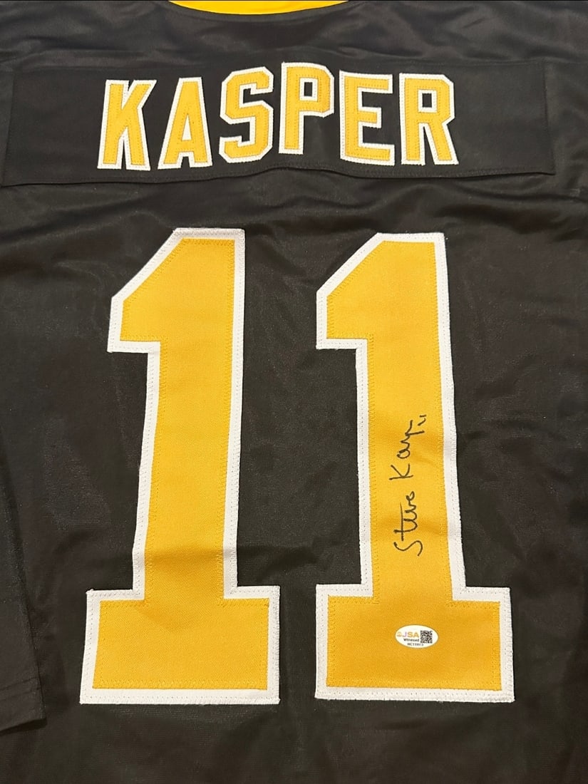 Autographed Steve Kasper Boston Bruins Custom Hockey Jersey JSA HOLOGRAM - 2