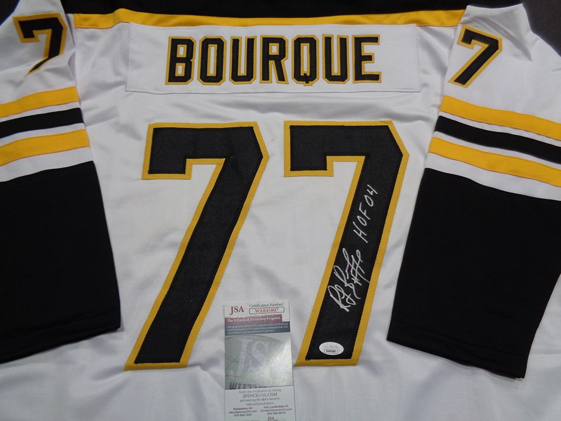 Autographed & Inscribed Ray Bourque Bruins Custom Hockey Jersey JSA COA - 2