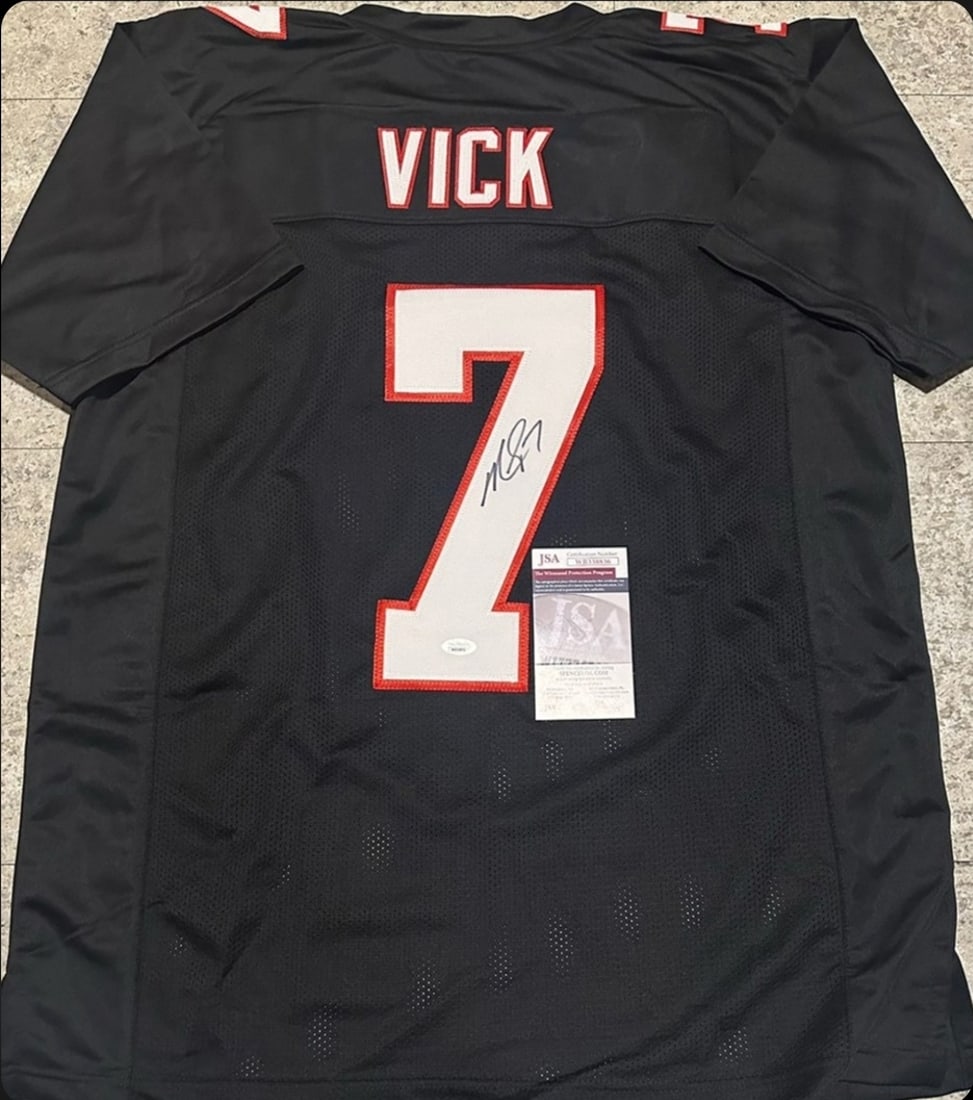 Autographed Michael Vick Atlanta Falcons Custom Football Jersey JSA COA (1 of 3)
