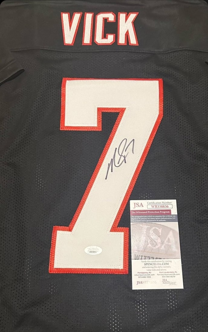Autographed Michael Vick Atlanta Falcons Custom Football Jersey JSA COA - 2