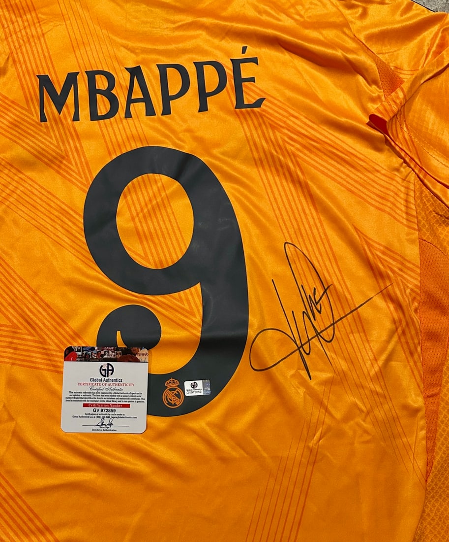 Autographed Kylian Mbappe Real Madrid 2024-25 Adidas Away Jersey COA - 2