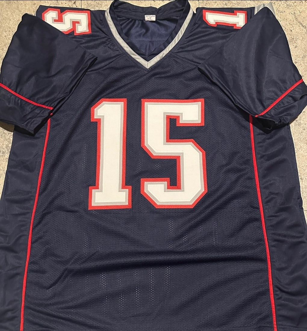 Autographed & Inscribed Chris Hogan New England Patriots Custom Football Jersey JSA COA - 3
