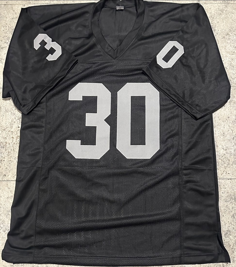 Autographed Mark Van Eeghan Oakland Raiders Custom Football Jersey JSA HOLOGRAM - 3