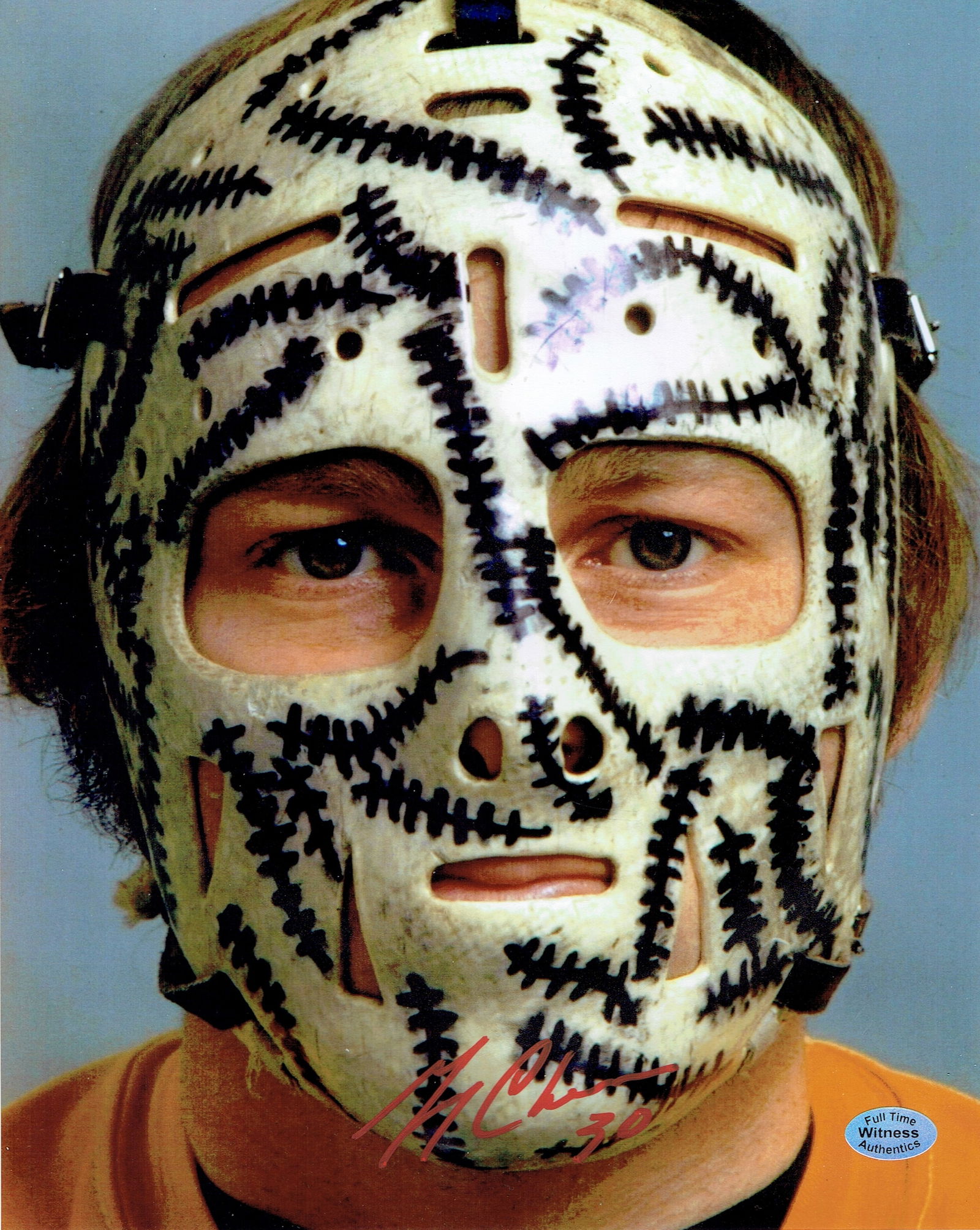 Autographed Gerry Cheevers Boston Bruins 8x10 Photo coa: Autographed Gerry Cheevers Boston Bruins 8x10 Mask Photo Full Time Authentics coa - Autograph Location may vary 