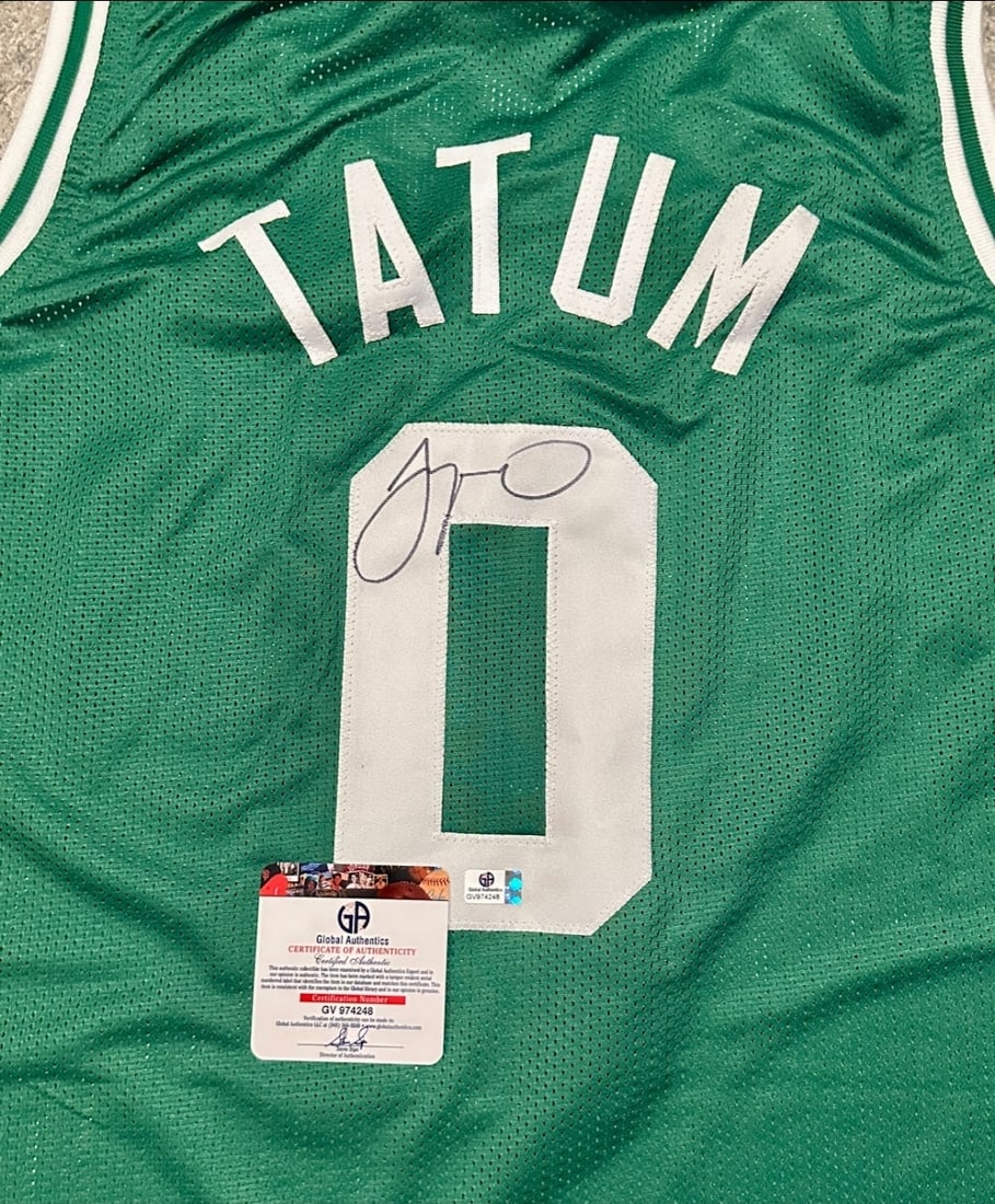 Autographed Jayson Tatum Boston Celtics Custom Basketball Jersey COA - 2