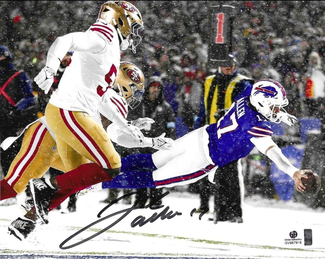 Autographed Josh Allen Buffalo Bills 8x10 Photo coa: Autographed Josh Allen Buffalo Bills 8x10 Photo GA coa - Autograph Location & coa # may vary 
