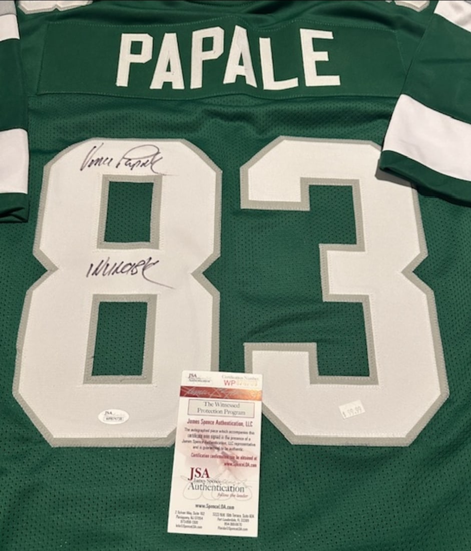 Autographed & Inscribed Vince Papale Philadelphia Eagles Custom Football Jersey JSA COA - 2