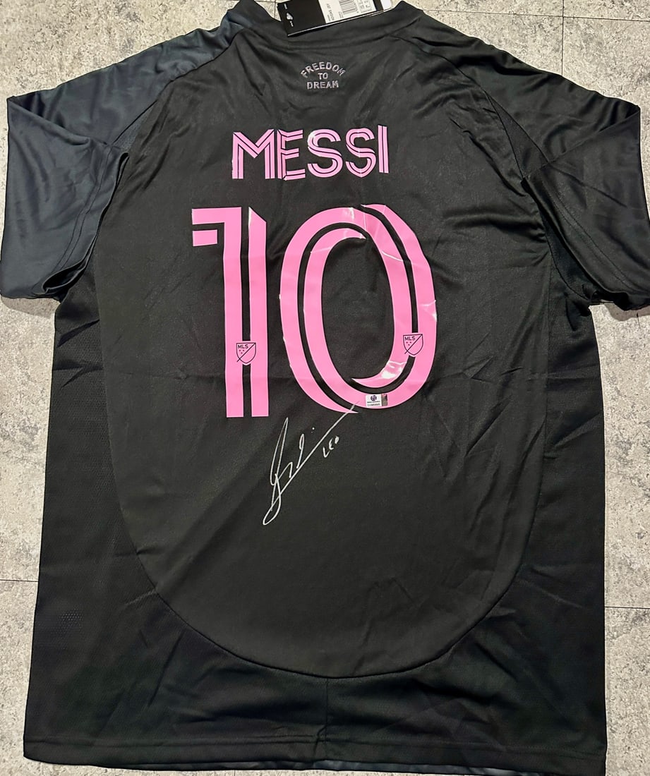 Autographed Lionel Messi Inter Miami 2024 Adidas Road Soccer Jersey LOA: Autographed Lionel Messi Inter Miami 2024 Adidas Road Soccer Jersey LOA GA Full Letter of Authenticty coa - NOTE SIZE EXTRA LARGE