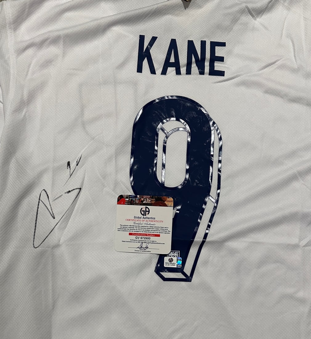 Harry Kane England National Team 24 Nike Home Soccer Jersey coa - 2