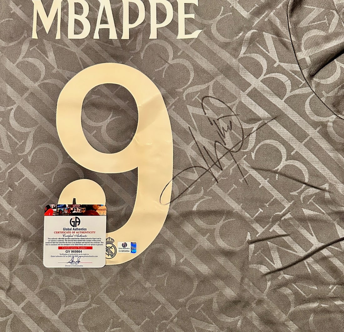 Kylian Mbappe Real Madrid CF Autographed 24-25 Adidas 3rd Jersey coa - 2