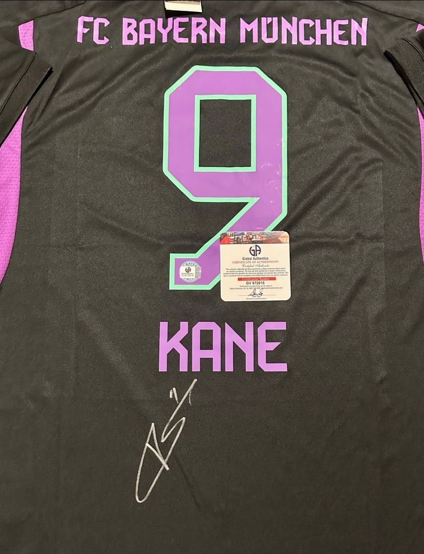 Harry Kane FC Bayern Munchen 2023-24 Adidas Away Soccer Jersey coa - 2