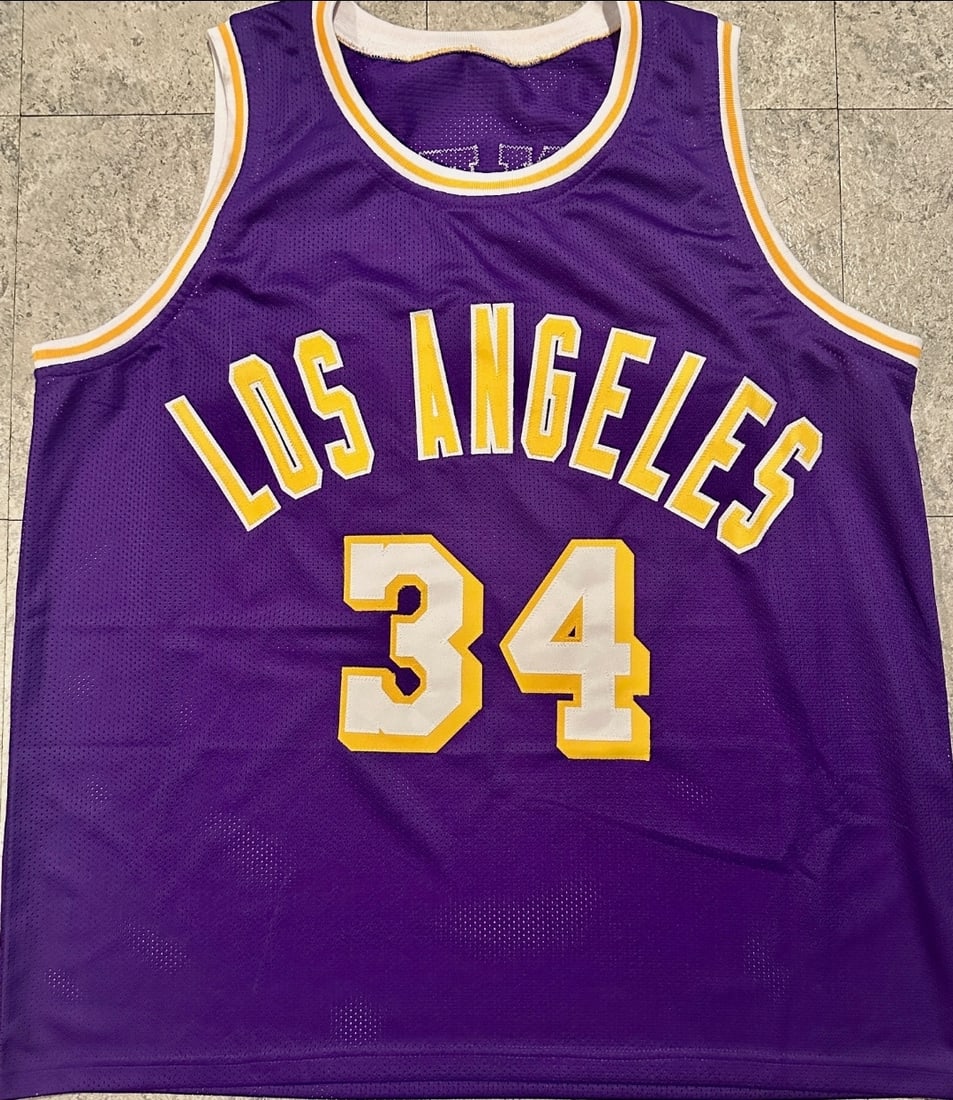 Shaquille O'Neal Los Angeles Lakers Autographed Custom Basketball Jersey coa - 3