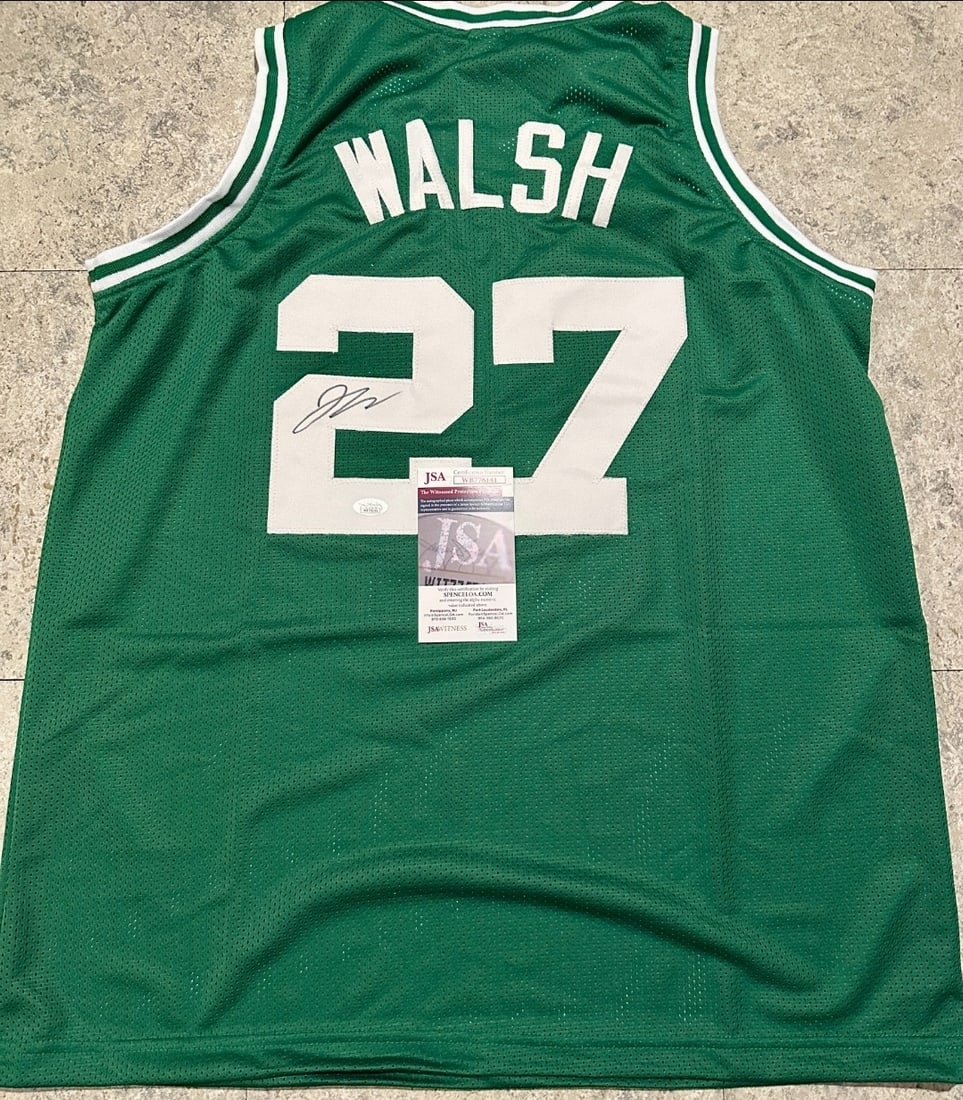 Jordan Walsh Boston Celtics Autographed Custom Basketball Jersey JSA coa: Jordan Walsh Boston Celtics Autographed Custom Basketball Jersey JSA Witnessed coa - JERSEY SIZE EXTRA LARGE - CUSTOM JERSEY MEANS NO LOGOS, NO TEAM NAMES, & NO BRAND NAMES