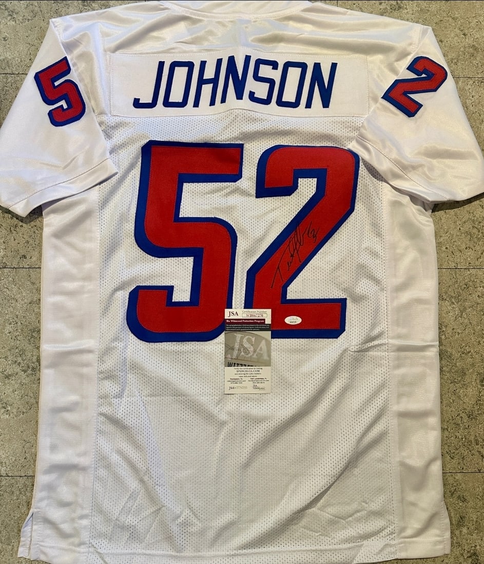 Ted Johnson New England Patriots Autographed Custom Football Jersey JSA coa (1 of 3)