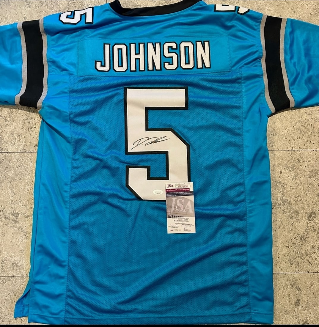 Diontae Johnson Carolina Panthers Autographed Custom Football Jersey JSA coa: Diontae Johnson Carolina Panthers Autographed Custom Football Jersey JSA Witnessed coa - Autograph Location & coa # may vary JERSEY SIZE EXTRA LARGE - CUSTOM JERSEY MEANS NO LOGOS, NO TEAM NAMES, &
