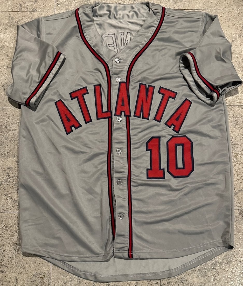 Chipper Jones Atlanta Braves Autographed Custom Baseball Jersey coa - 3