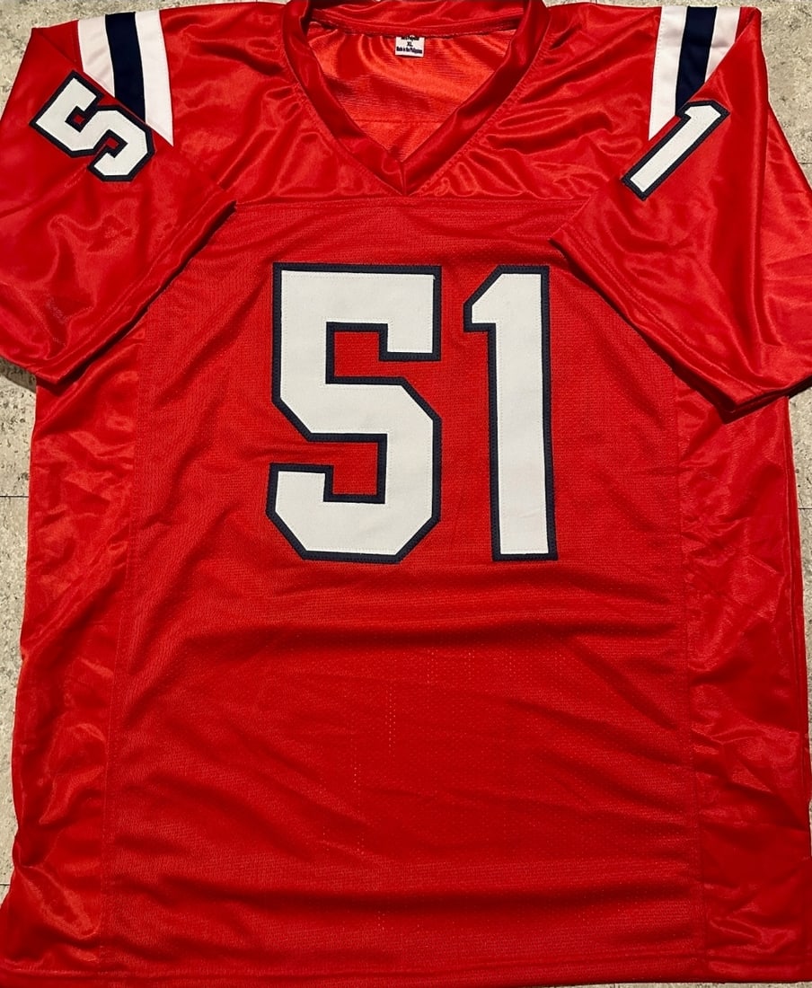 Jack Gibbens New England Patriots Autographed Custom Football Jersey JSA Hologram - 3