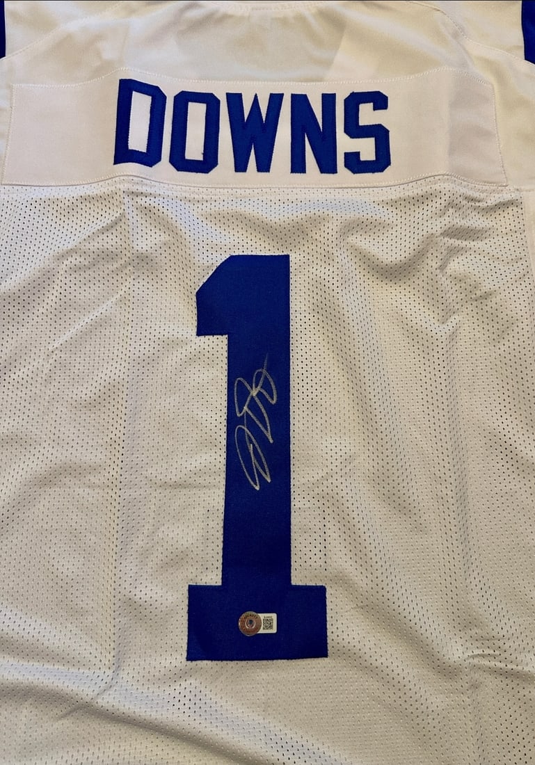 Josh Downs Indianapolis Colts Autographed Custom Football Jersey Beckett Hologram - 2