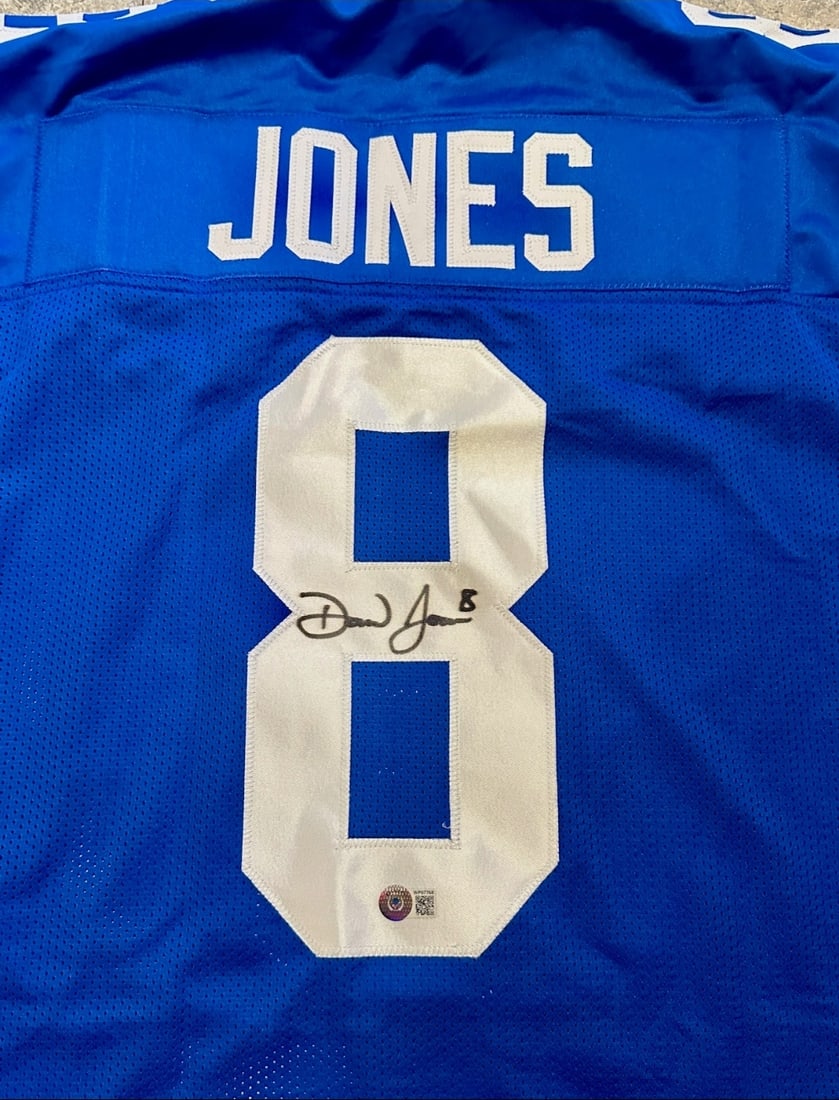 Daniel Jones New York Giants Autographed Custom Football Jersey Beckett Hologram - 2