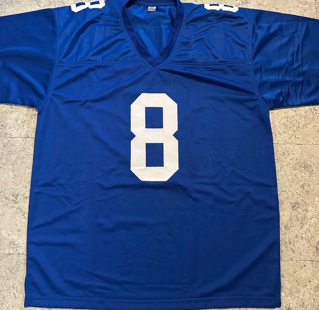 Daniel Jones New York Giants Autographed Custom Football Jersey Beckett Hologram - 3