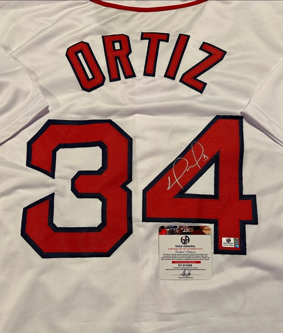 David Ortiz Boston Red Sox Autographed Custom Baseball Jersey coa - 2