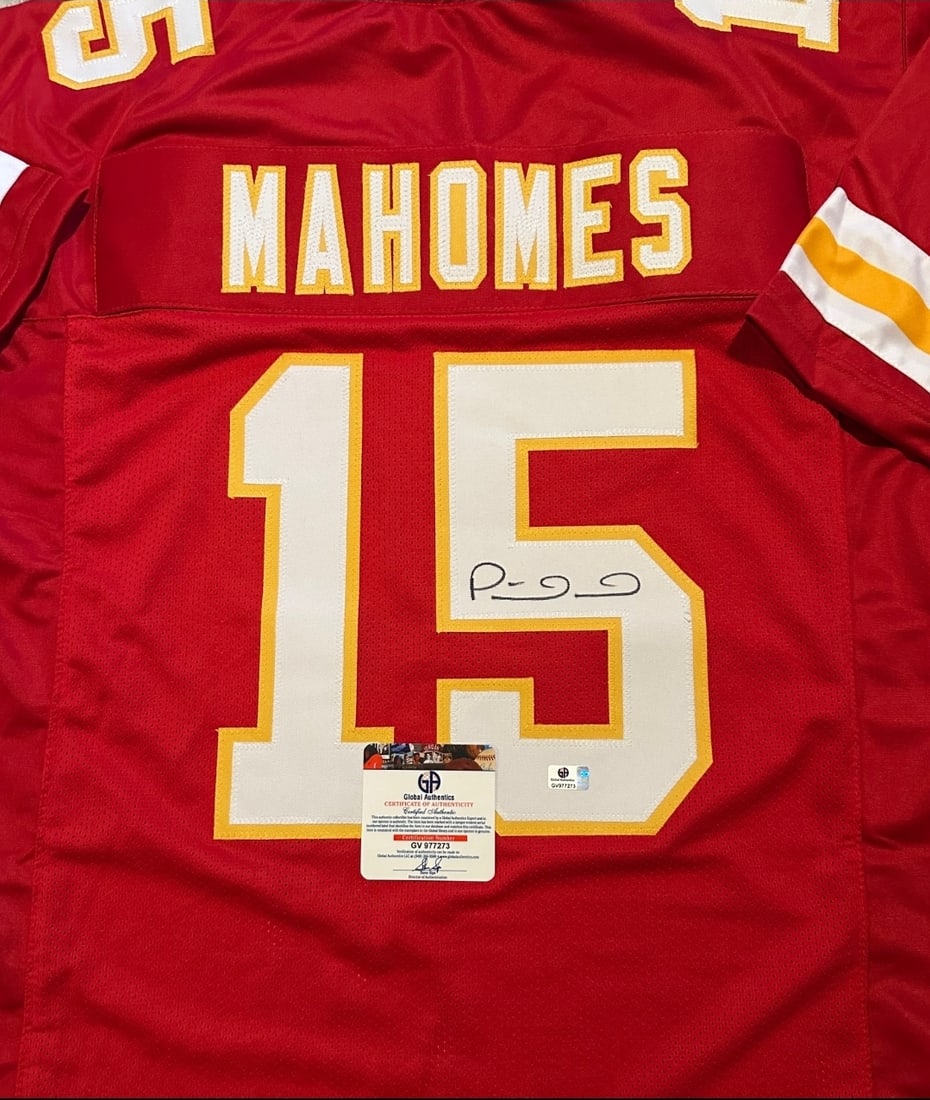 Patrick Mahomes Kansas City Chiefs Autographed Custom Football Jersey coa - 2