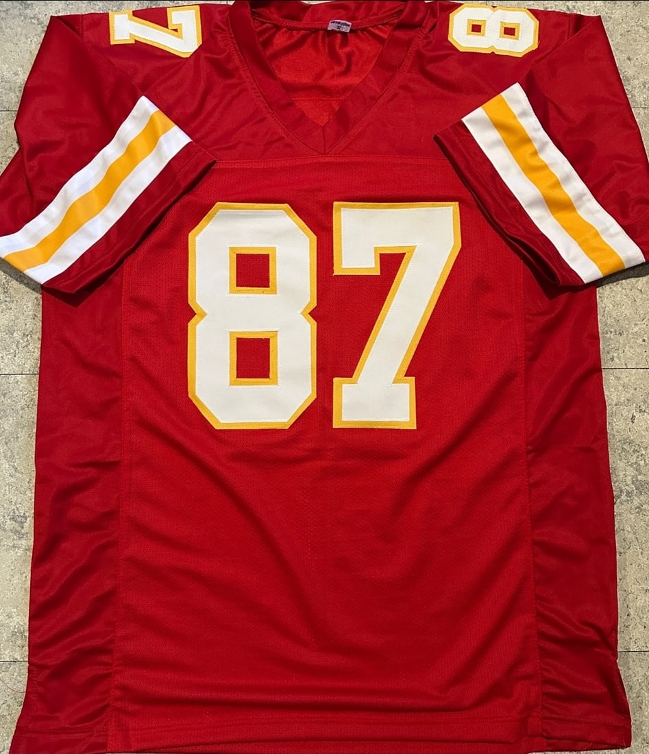 Travis Kelce Kansas City Chiefs Autographed Custom Football Jersey coa - 3