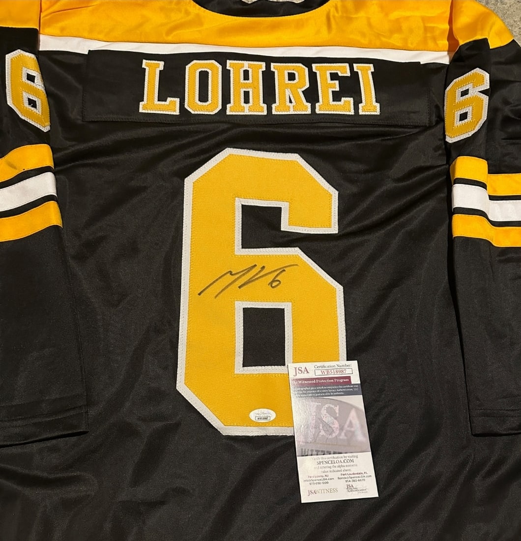 Mason Lohrei Boston Bruins Autographed Custom Hockey Jersey JSA coa - 2