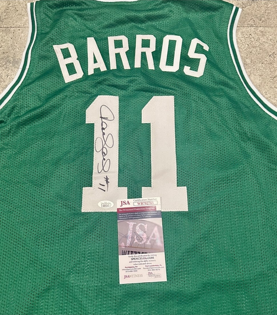 Dana Barros Boston Celtics Autographed Custom Basketball Jersey JSA coa - 2
