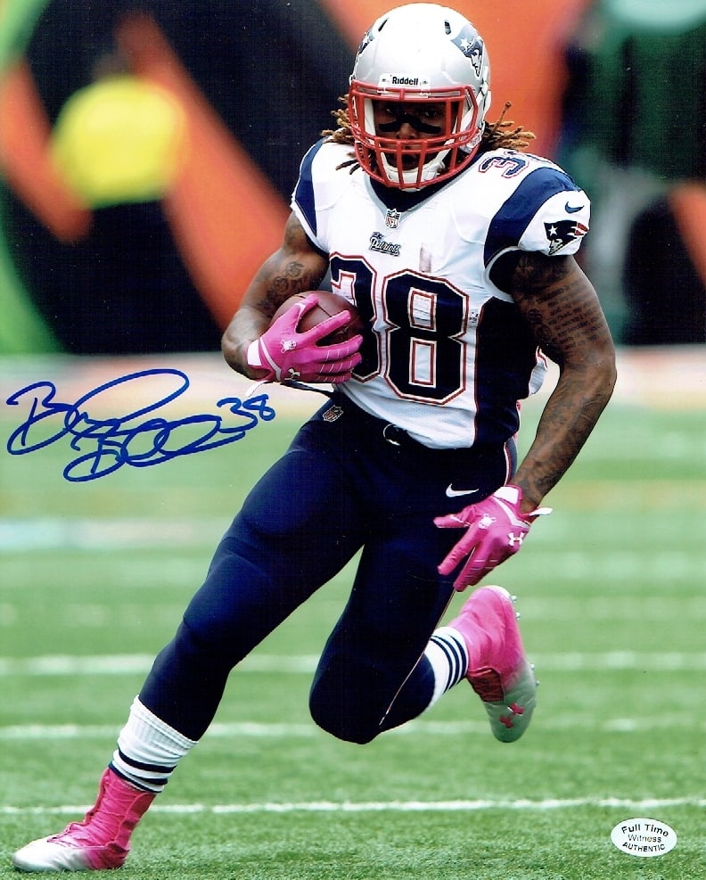 Brandon Bolden New England Patriots Autographed 8x10 Photo coa: Brandon Bolden New England Patriots Autographed 8x10 Photo Full Time coa - Autograph Location may vary 
