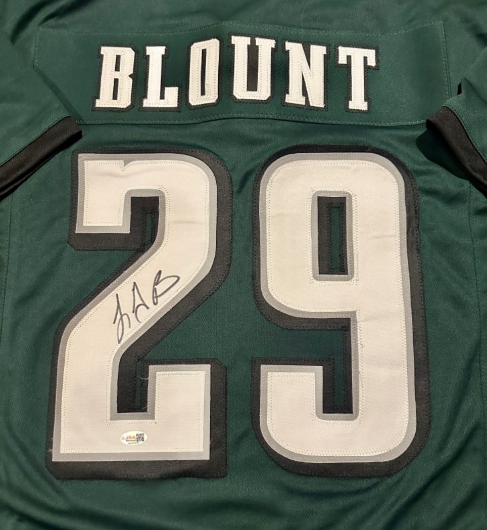 LeGarrette Blount Philadelphia Eagles Autographed Custom Football Jersey JSA Hologram - 2