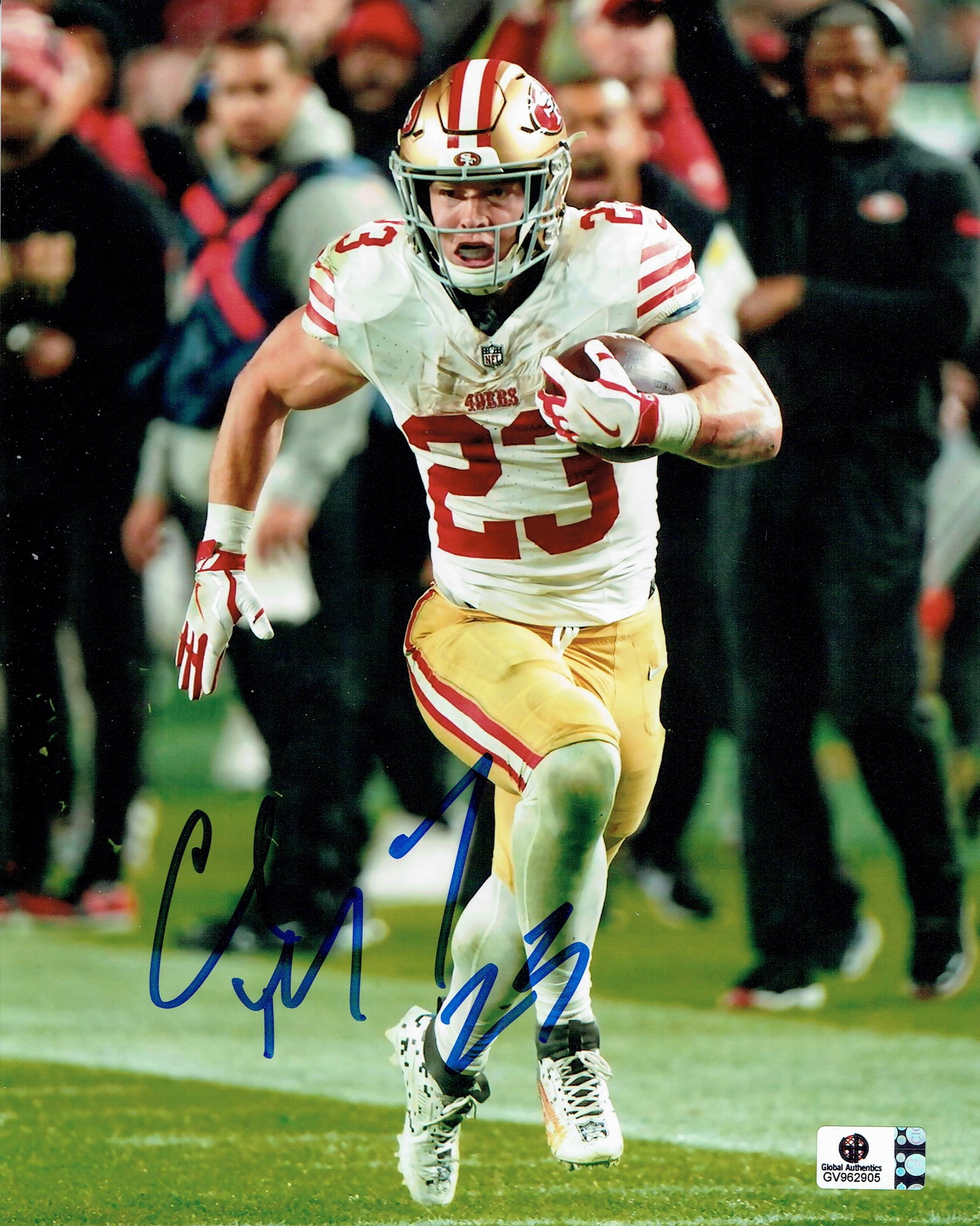 Christian McCaffery San Francisco 49ers Autographed 8x10 Photo coa: Christian McCaffery San Francisco 49ers Autographed 8x10 Photo GA coa - Autograph Location & coa # may vary 