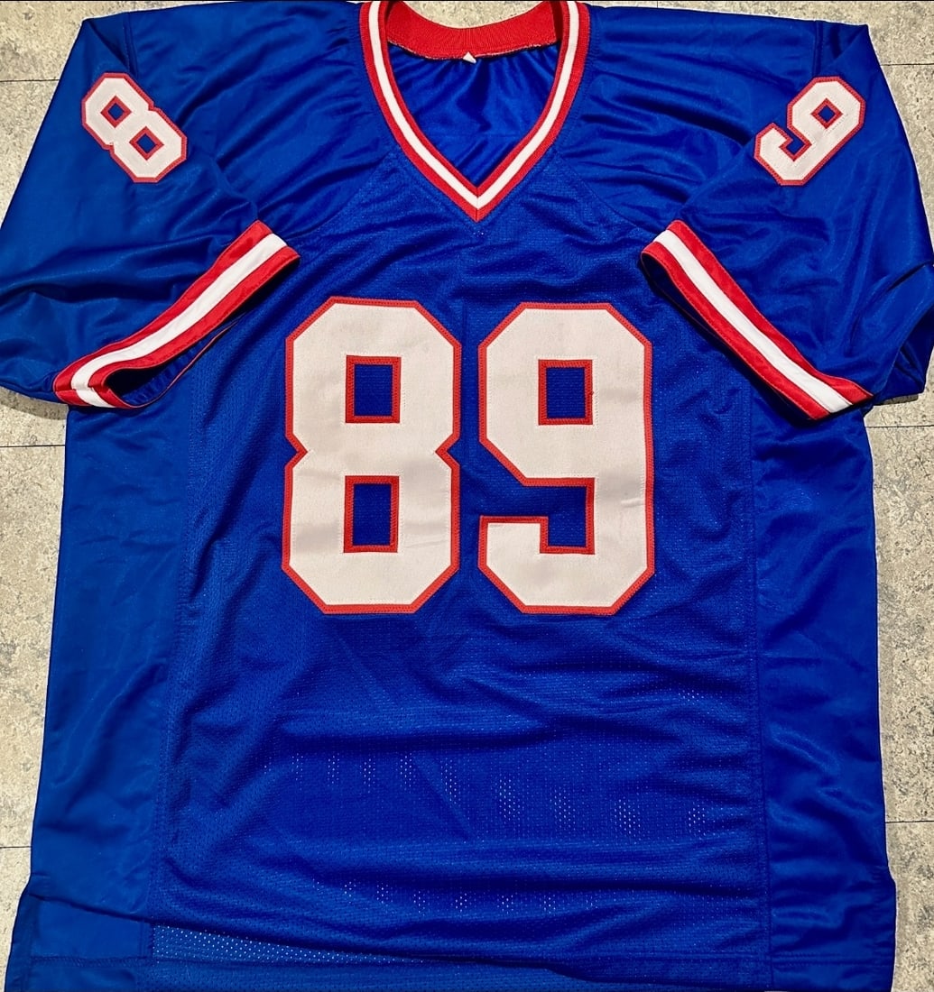 Mark Bavaro New York Giants Autographed Custom Blue Football Jersey JSA Hologram - 3