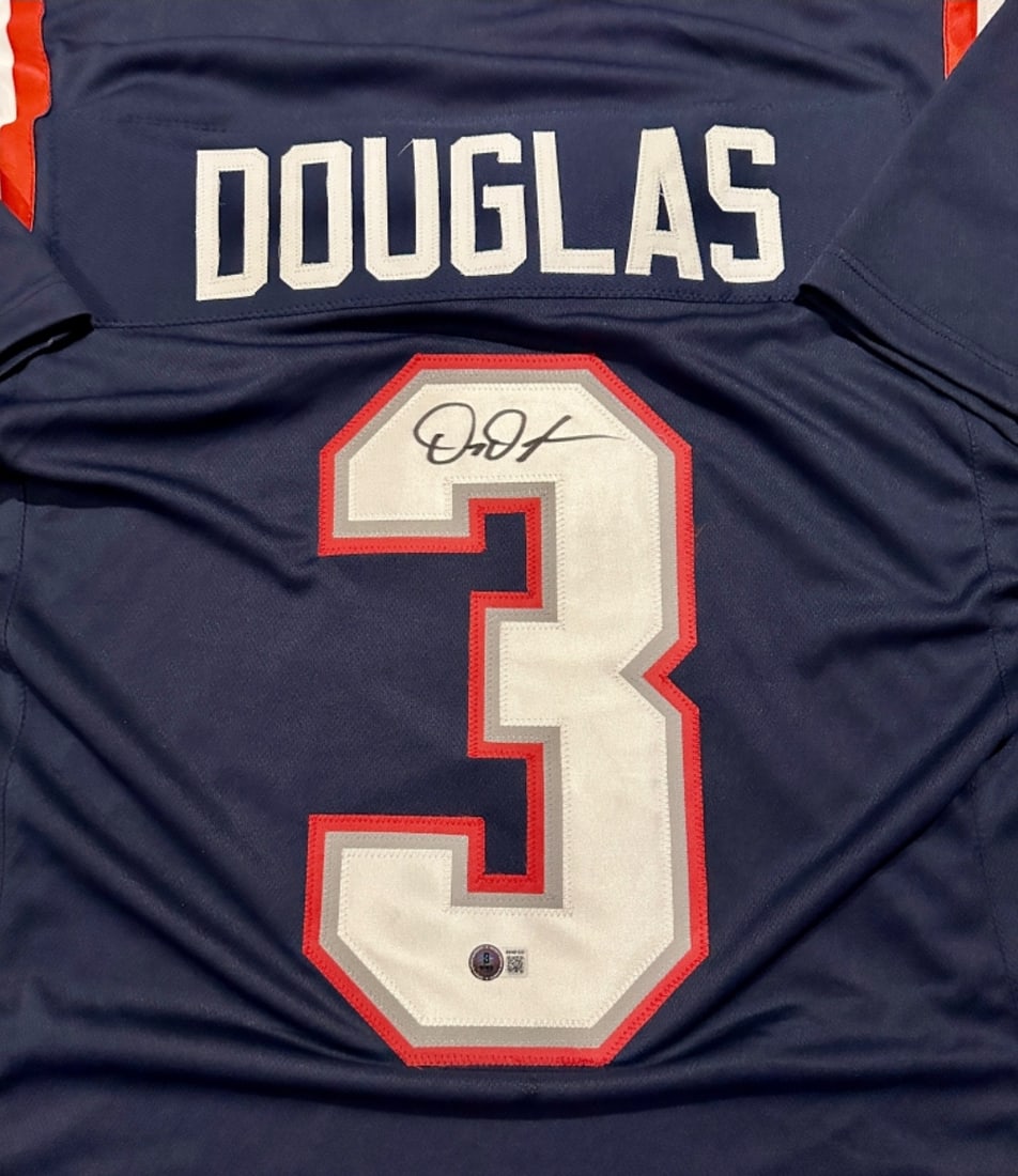 DeMario Douglas New England Patriots Autographed Custom Football Jersey JSA Hologram - 2