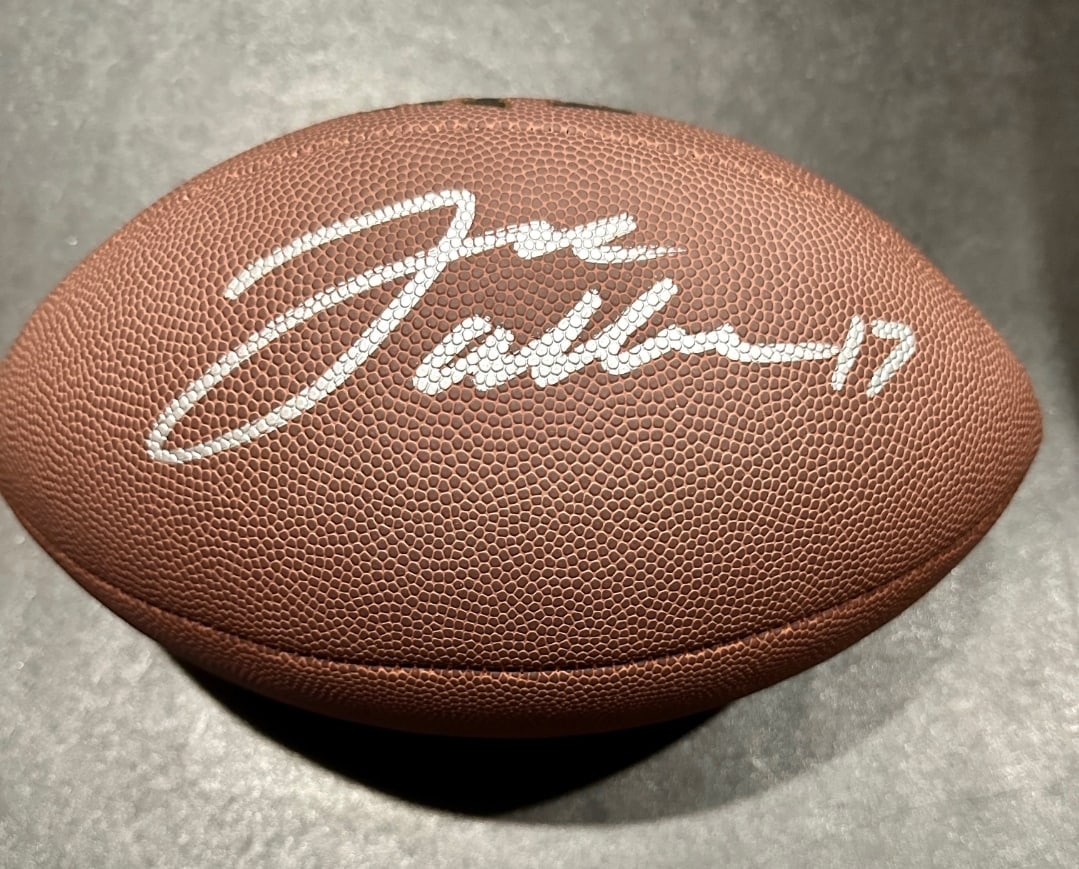 Josh Allen Buffalo Bills Autographed Riddell Mini-Helmet coa: Josh Allen Buffalo Bills Autographed Riddell Mini-Helmet GA coa - Autograph Location & coa # may vary 