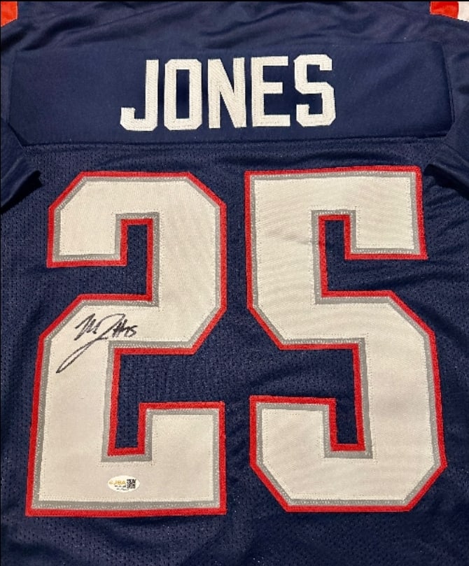 Marcus Jones New England Patriots Autographed Custom Football Jersey JSA Hologram - 2