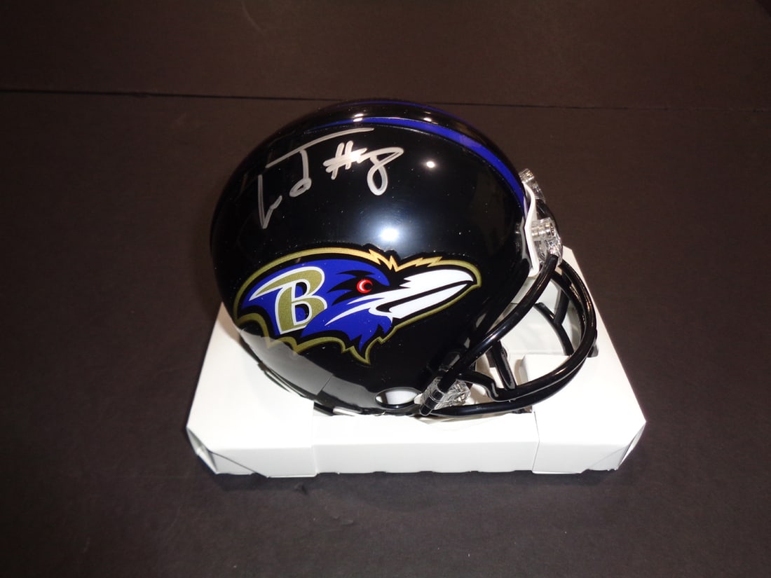 Lamar Jackson Baltimore Ravens Autographed Riddell Mini Helmet coa (1 of 2)
